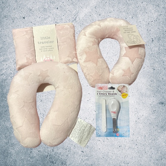 Little Traveler- Baby Travel Essentials Set - Neck Pillow, Strap Covers, NWT - Picture 1 of 4